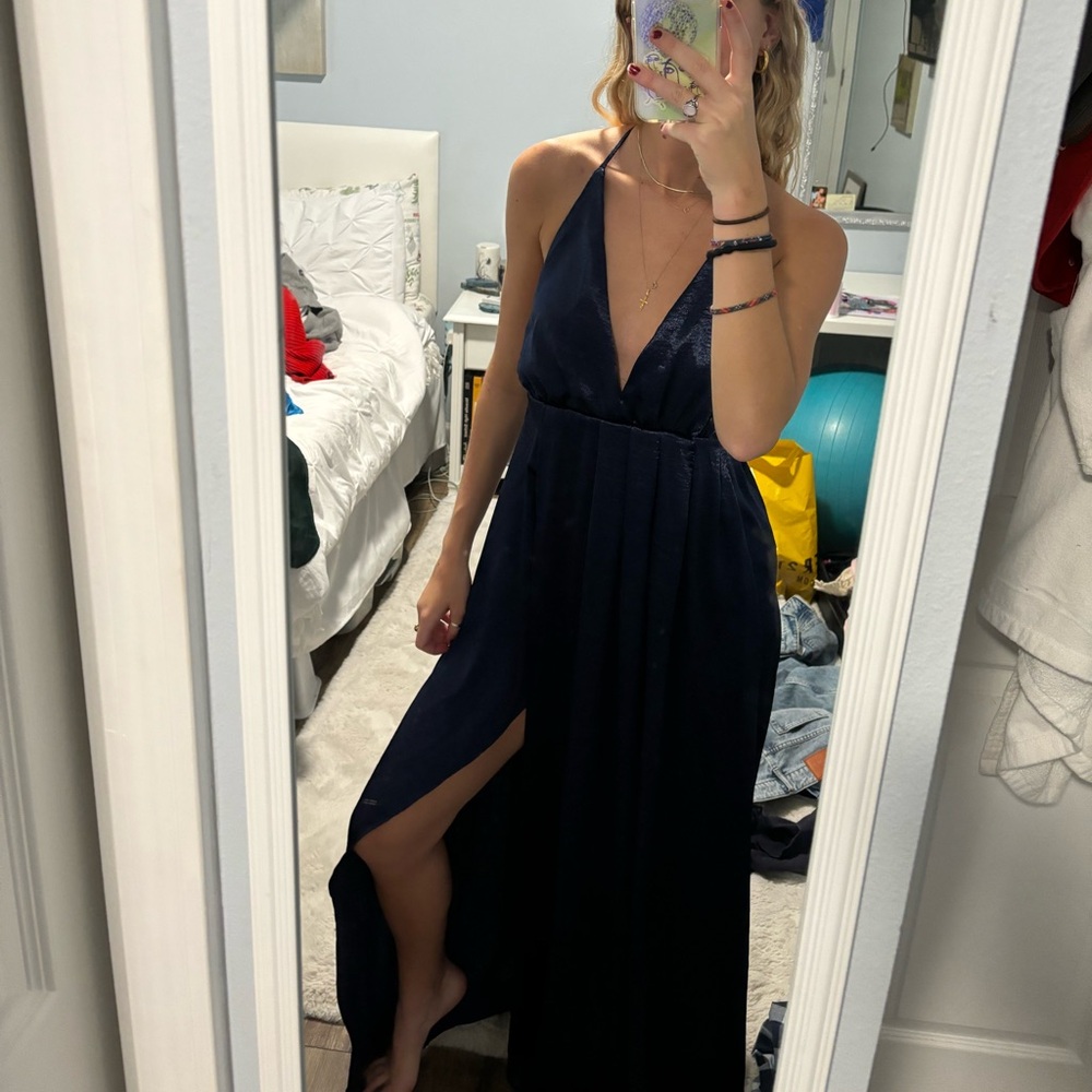 Navy long formal dress